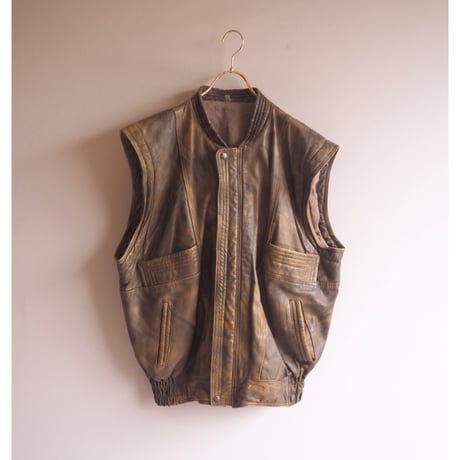 vintage leather design vest