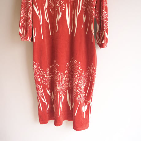70〜80s "finnwear" floral pile midi dress