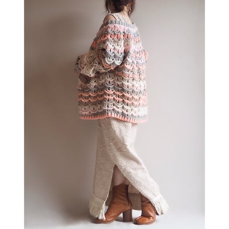 vintage oversized switching design sweater