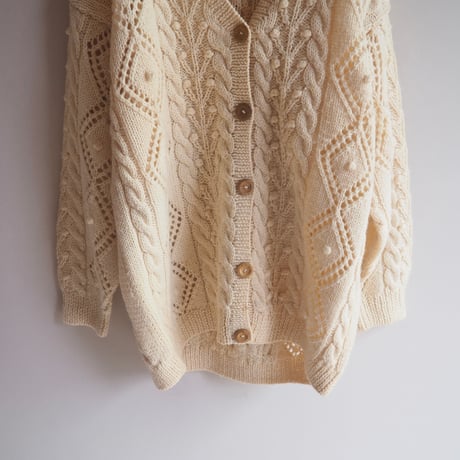 "LINTEX" popcorn oversized cardigan