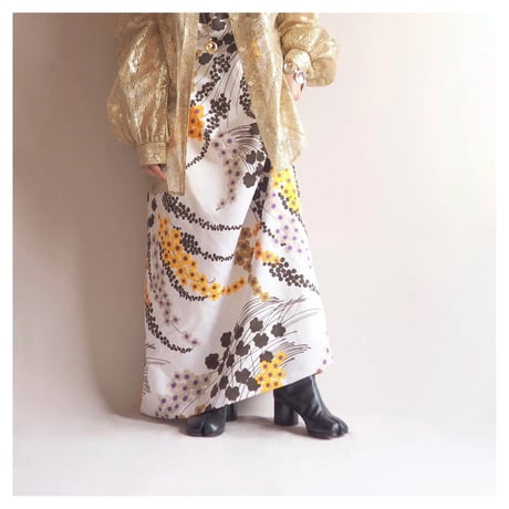 70s sleeveless floral maxi dress