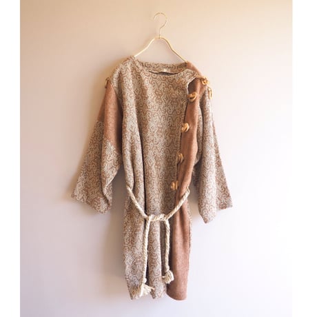 70〜80s made in Italy wood woven design tunic