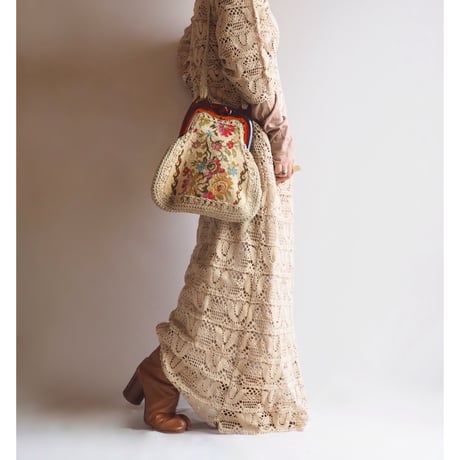 70s "Miriam LEFCOURT" lucite tapestry bag