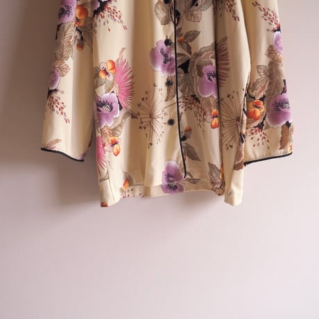 70s "Teddi of California" floral piping cardigan