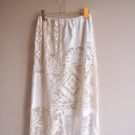 original remake lace patchwork maxi skirt (WH)
