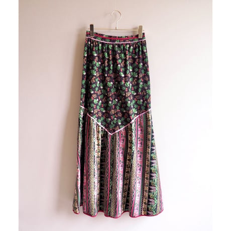 vintage cotton floral maxi skirt