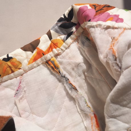 70s floral quilted maxi skirt