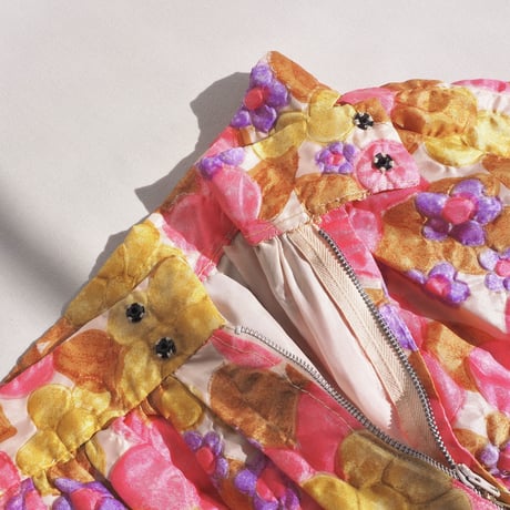 70s floral emboss maxi skirt