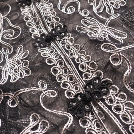 90s code embroidered sheer jacket