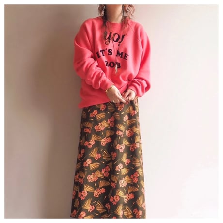 90s "Fruit Of The Loom" flocky print sweat