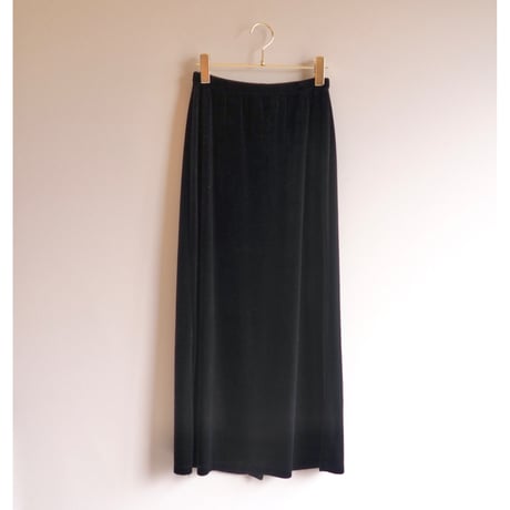 "notations" black velours maxi skirt