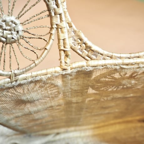 boho rattan square × circle bag