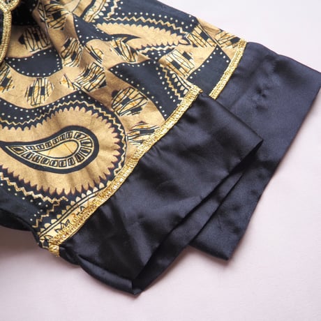 "The African Village" big collar tunic dress (NV×GD)