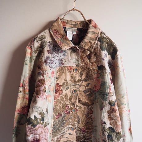 "Coldwater Creek" floral patchwork tapestry jacket