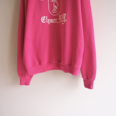 80s "JERZEES" vivid pink print sweat