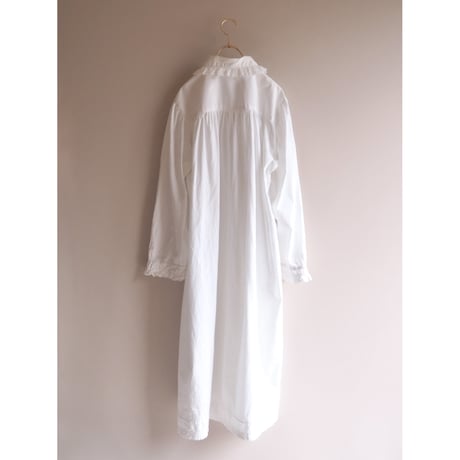 60〜70s ruffle lace cotton maxi dress
