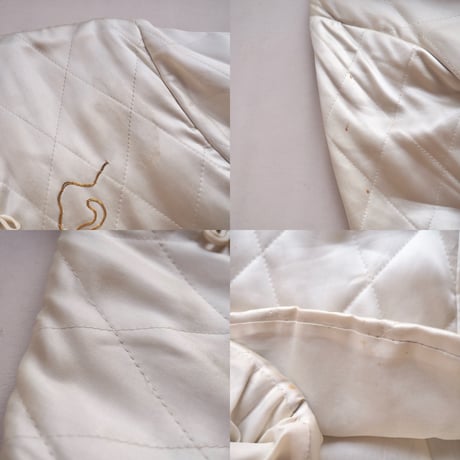 50〜60s chinese embroidered quilt jacket (ivory)