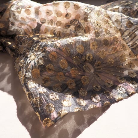 60〜70s "Contessa Monique by Florence Alper" metallic floral blouse