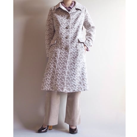 60s double knit floral coat