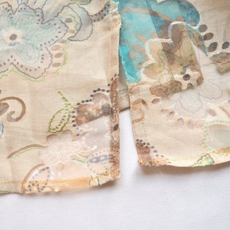 "West End" abstract floral sheer blouse