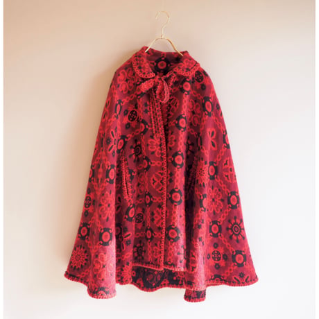 vintage reversible geometric pattern poncho