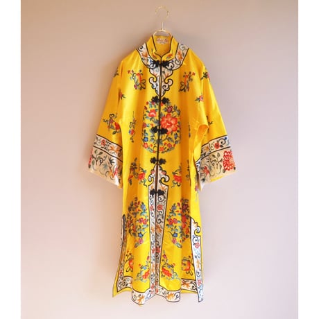 60〜70s chinese floral embroidered robe