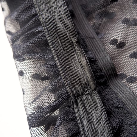 90s〜 sheer tulle dot maxi skirt