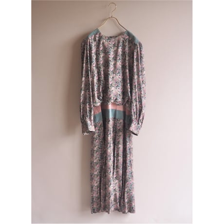 70s "Patty O'neil" floral suede maxi dress