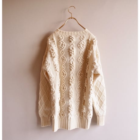 "Ruff Hewn" wool popcorn cable cardigan