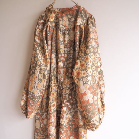 70s floral semi sheer maxi dress