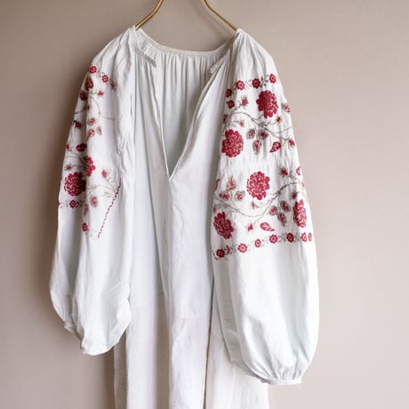 vintage ukrainian embroidered maxi dress