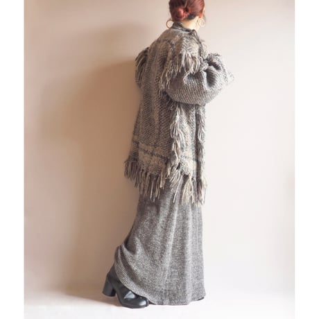 80s "GIL AIMBEZ STATIC" fringe design knit jacket
