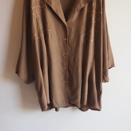 "Cali" embroidered rayon blouse & pants set