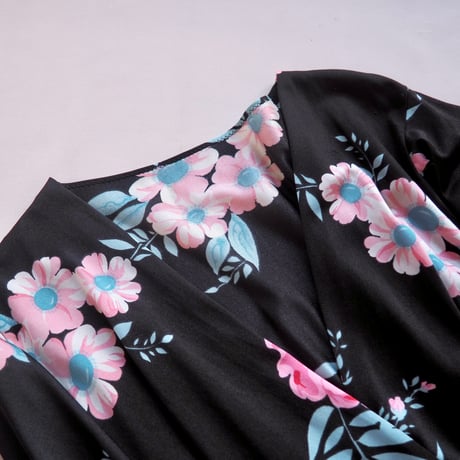 70s "JOHN WARDEN for Molyclaire" flare sleeve floral maxi dress