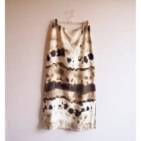 vintage silk abstract maxi skirt