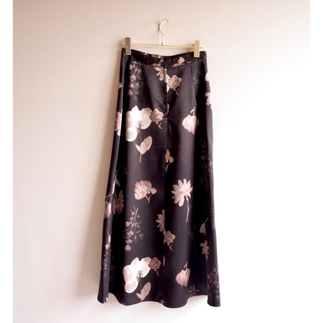 90s satin floral maxi skirt