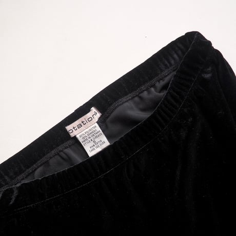 "notations" black velours maxi skirt