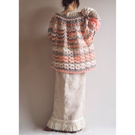 vintage oversized switching design sweater