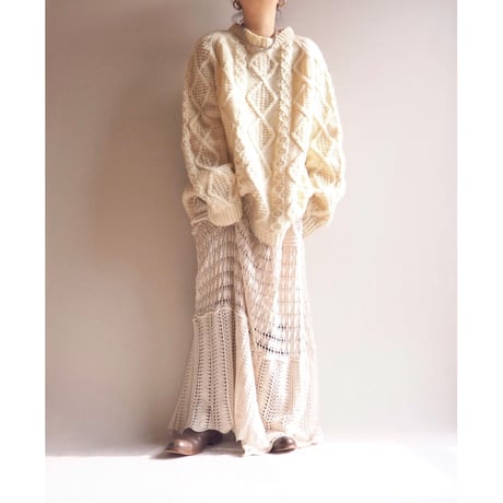 vintage oversized aran knit sweater