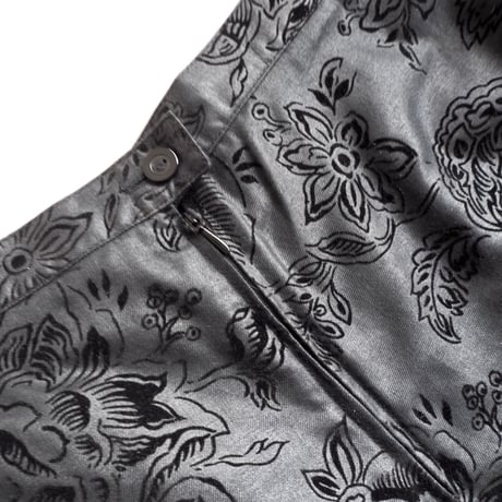 90s flocky floral high waist tapered pants