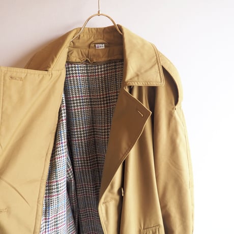 80s quilted sleeve design trench coat