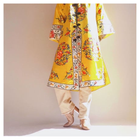 60〜70s chinese floral embroidered robe