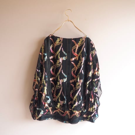 80s "PATRA" abstract metallic blouse
