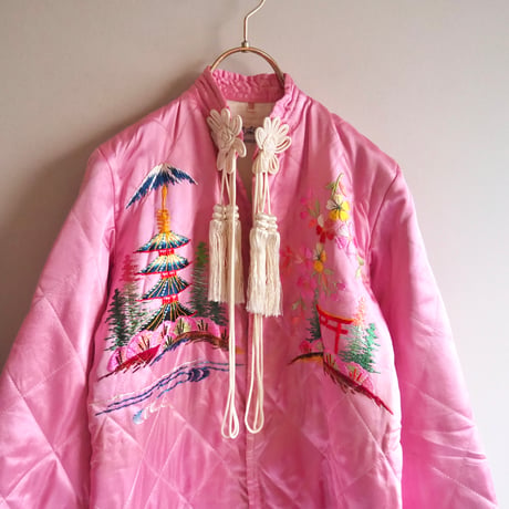 50〜60s chinese embroidered quilt jacket (PK)