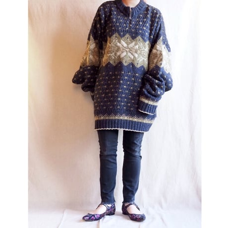 Scottish oversized nordic sweater