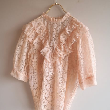 80s〜 ruffle lace blouse