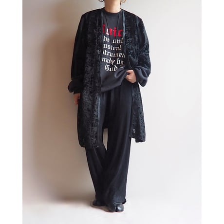 vintage floral velvet sheer robe