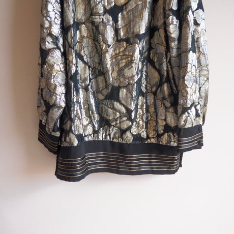 70〜80s "Andree Gaye" metallic floral blouse