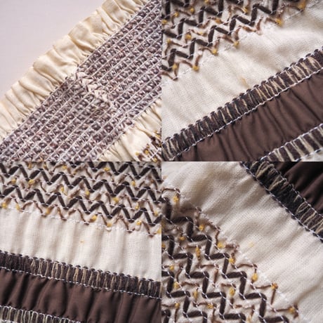 70s boho shirring embroidered maxi skirt