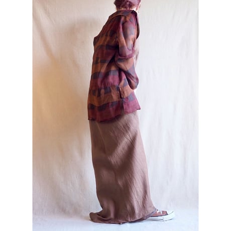 sheer brown abstract print shirts